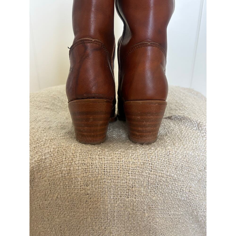 Vintage Dexter 70’s Stacked Heel Brown Cowboy Boots Size 7.5 - Picture 6 of 10